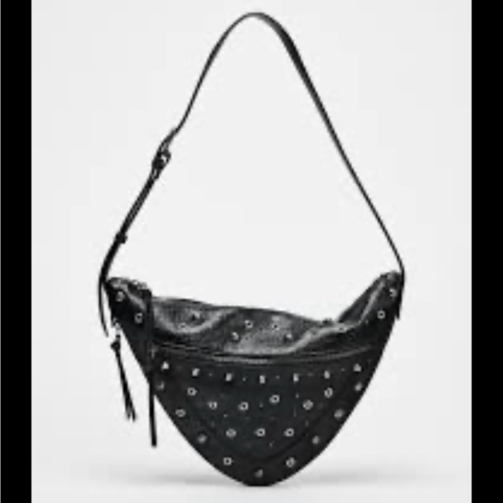 Zara Black Studded Shoulder Bag